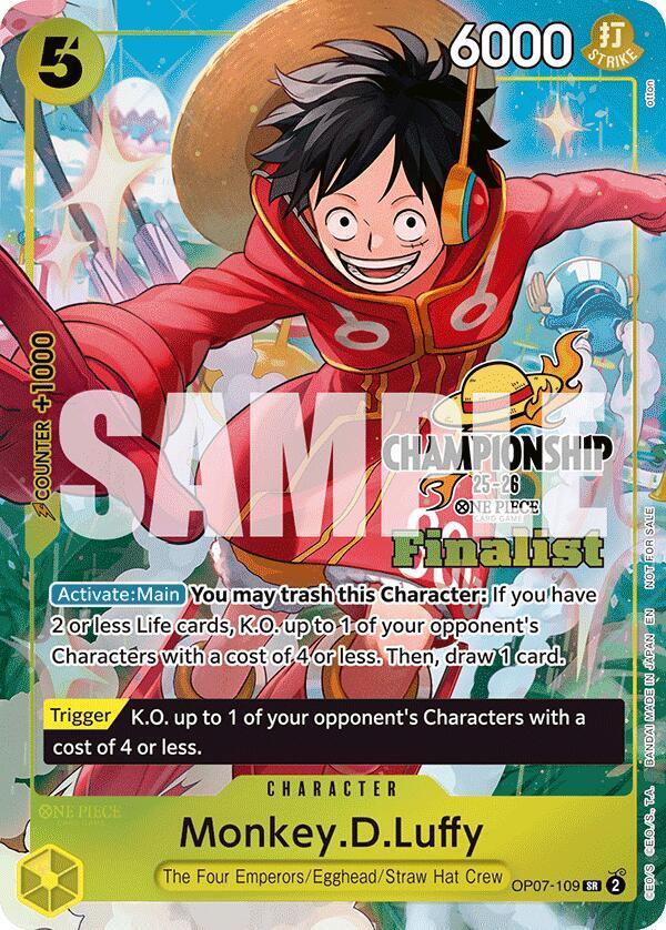 Monkey.D.Luffy [Championship 25-26 Finalist] OP07-109