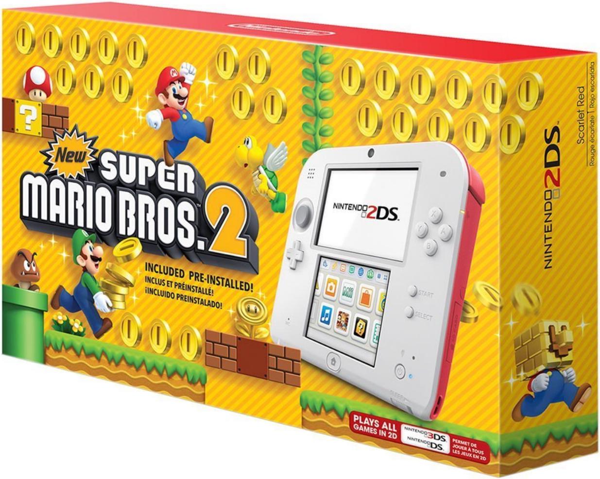 Nintendo 2DS Scarlet Red [New Super Mario Bros. 2 Pre-installed]