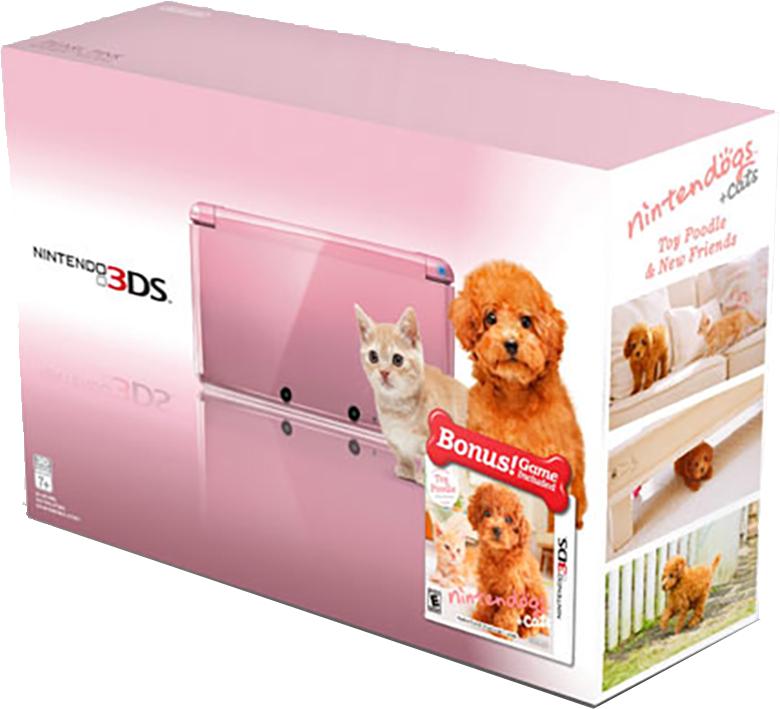 Nintendo 3DS Pearl Pink [Nintendogs + Cats: Toy Poodle Bundle]