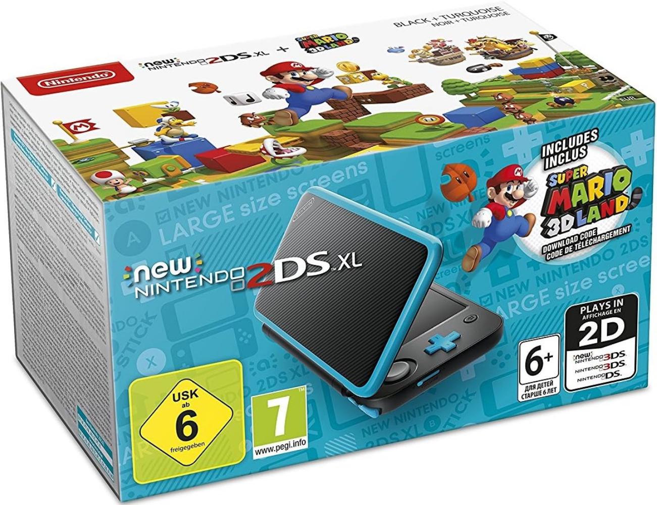 New Nintendo 2DS XL Black + Turquoise [Super Mario 3D Land Pre-installed]