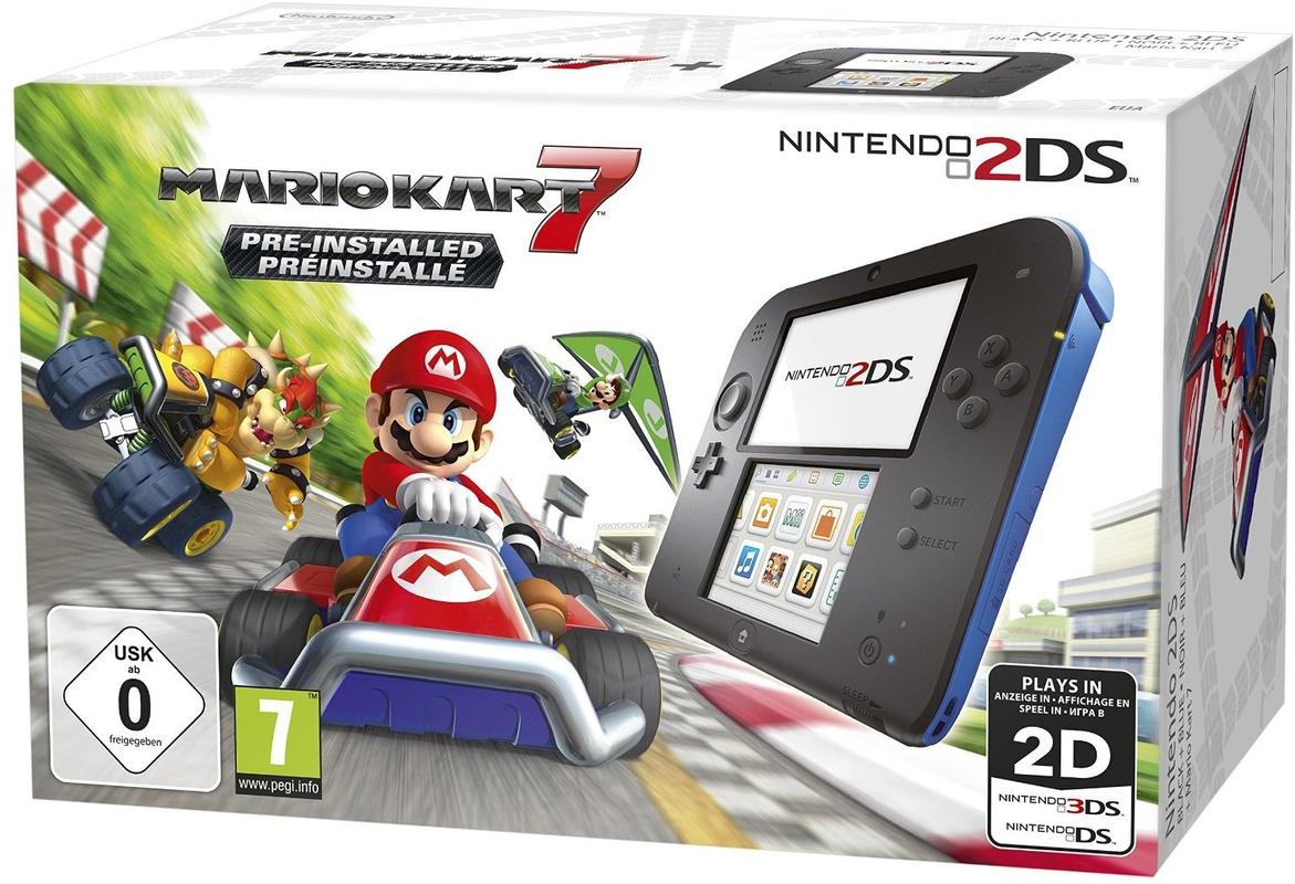 Nintendo 2DS Black + Blue [Mario Kart 7 Pre-installed]