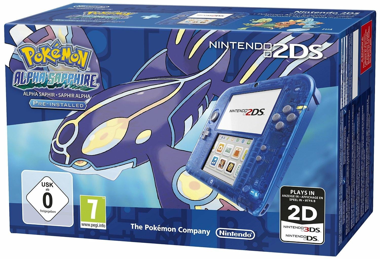 Nintendo 2DS Transparent Blue [Pokemon Alpha Sapphire Pre-installed]
