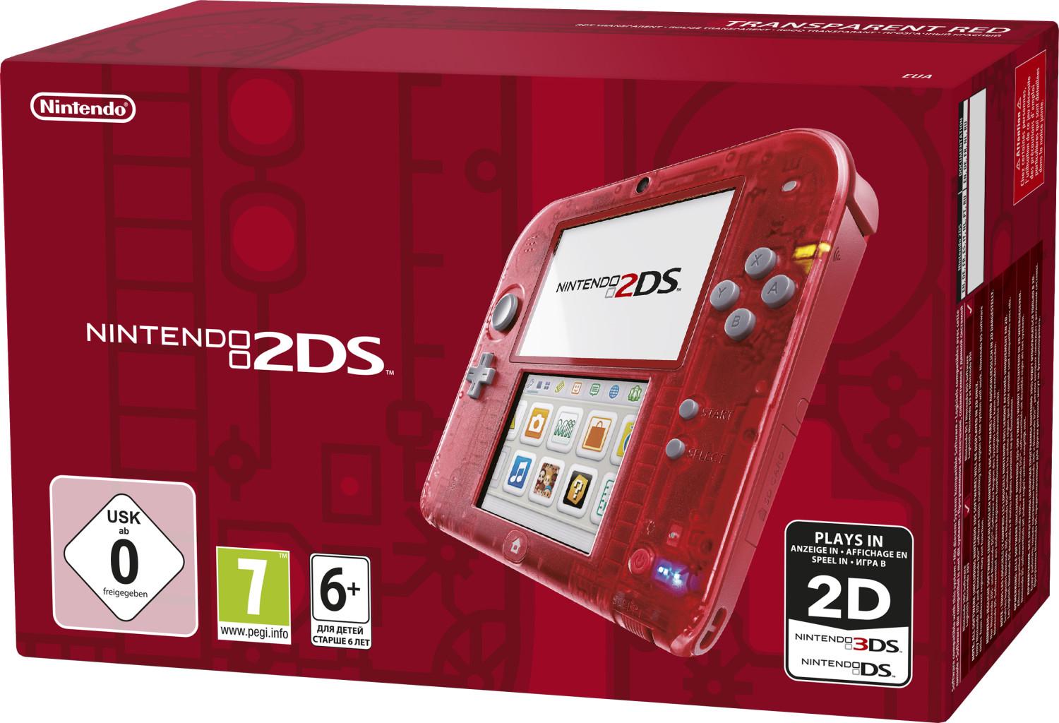Nintendo 2DS Transparent Red
