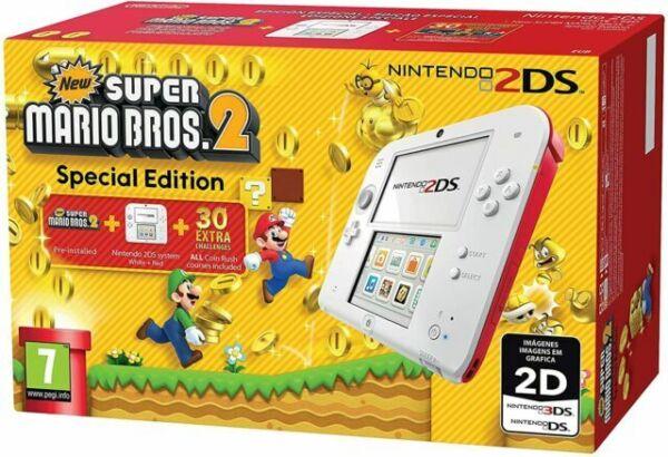 Nintendo 2DS White + Red [New Super Mario Bros. 2 Pre-installed]