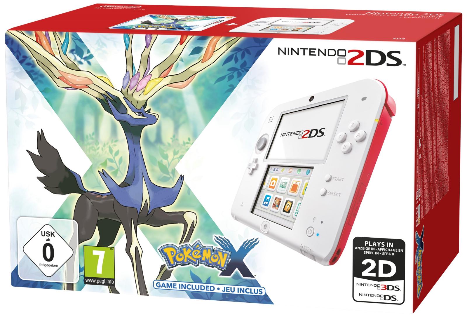 Nintendo 2DS White + Red [Pokemon X Bundle]