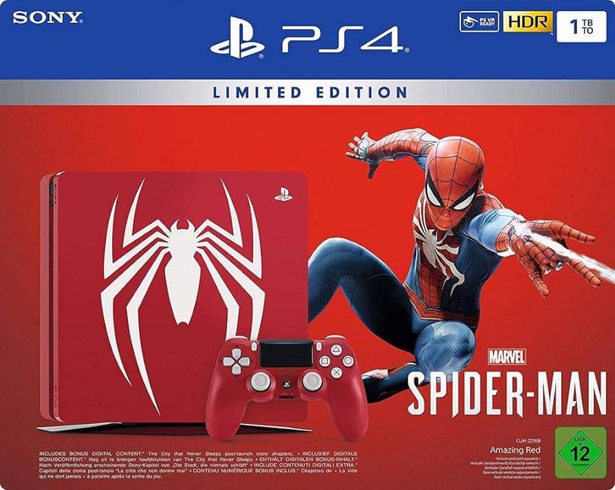 Playstation 4 1TB Slim Console Spiderman Bundle