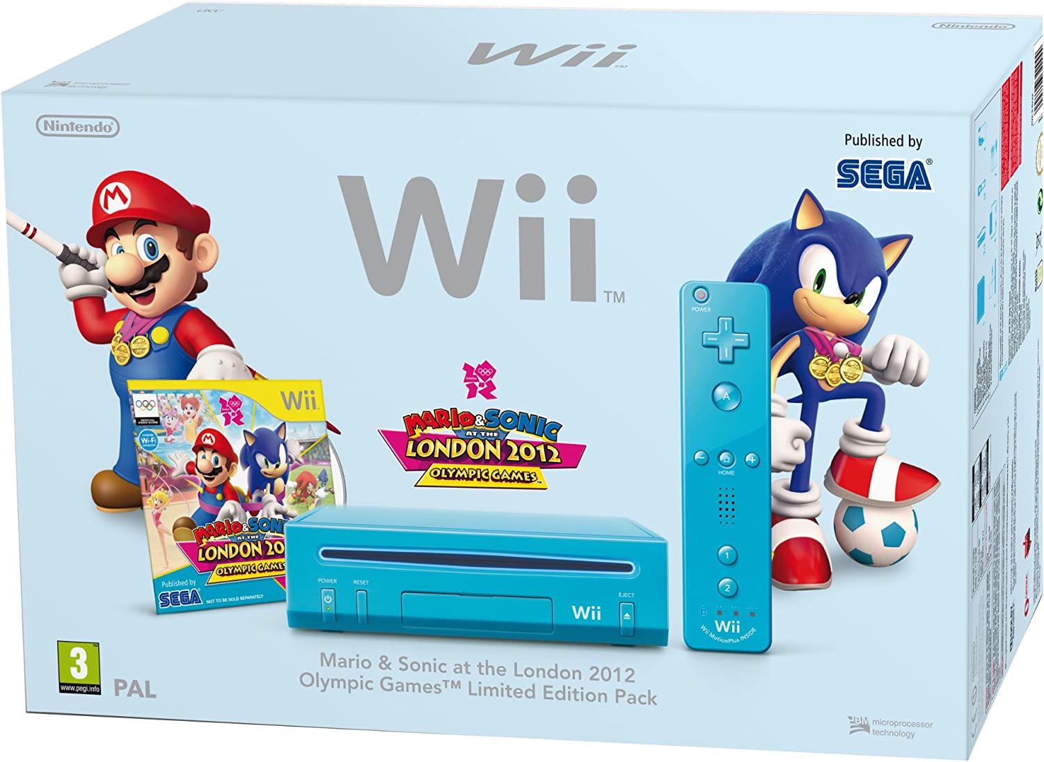Blue Nintendo Wii System [Mario and Sonic Limited Edition Pack]