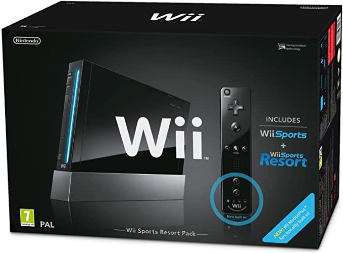 Wii Console Black: Wii Sports + Wii Sports Resort Edition