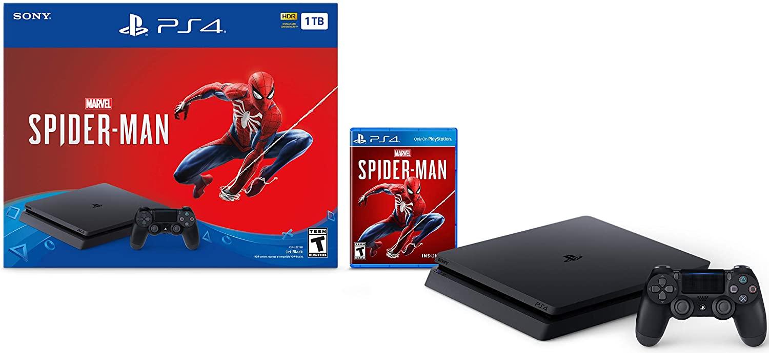 Playstation 4 1TB Slim Console Spiderman Bundle