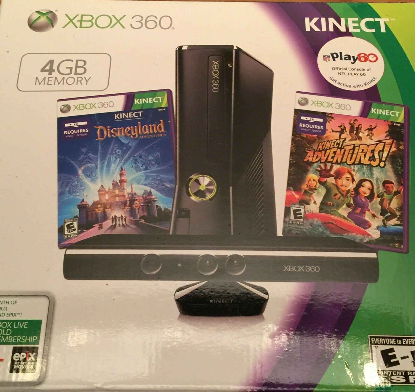 Xbox 360 Slim 4GB Console Kinect Disneyland Adventures Bundle
