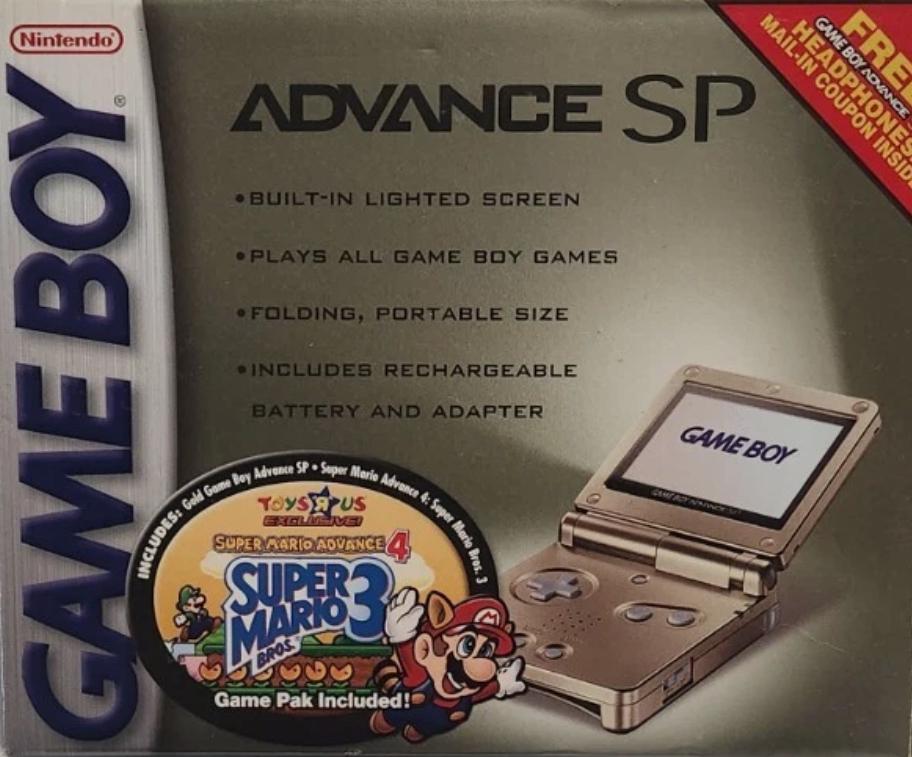 Gold GameBoy Advance SP [Super Mario Advance 4 Bundle]