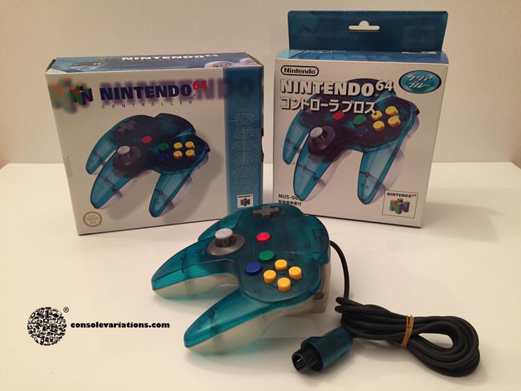 Nintendo 64 Clear White & Blue Controller