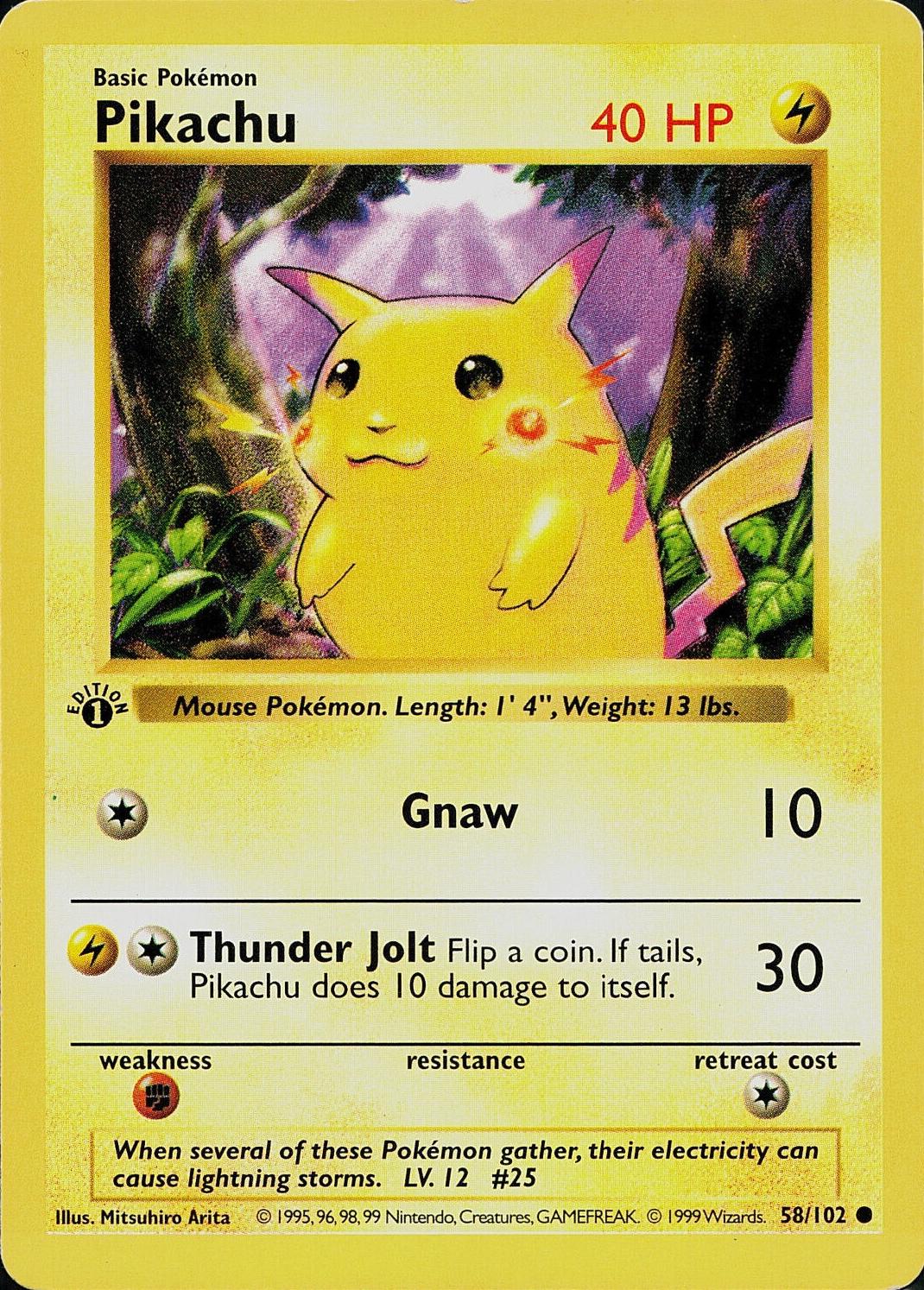 Pikachu [1st Edition Red Cheeks] #58