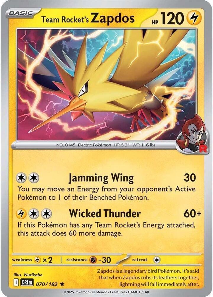 Team Rocket's Zapdos [Cosmos Holo] #70