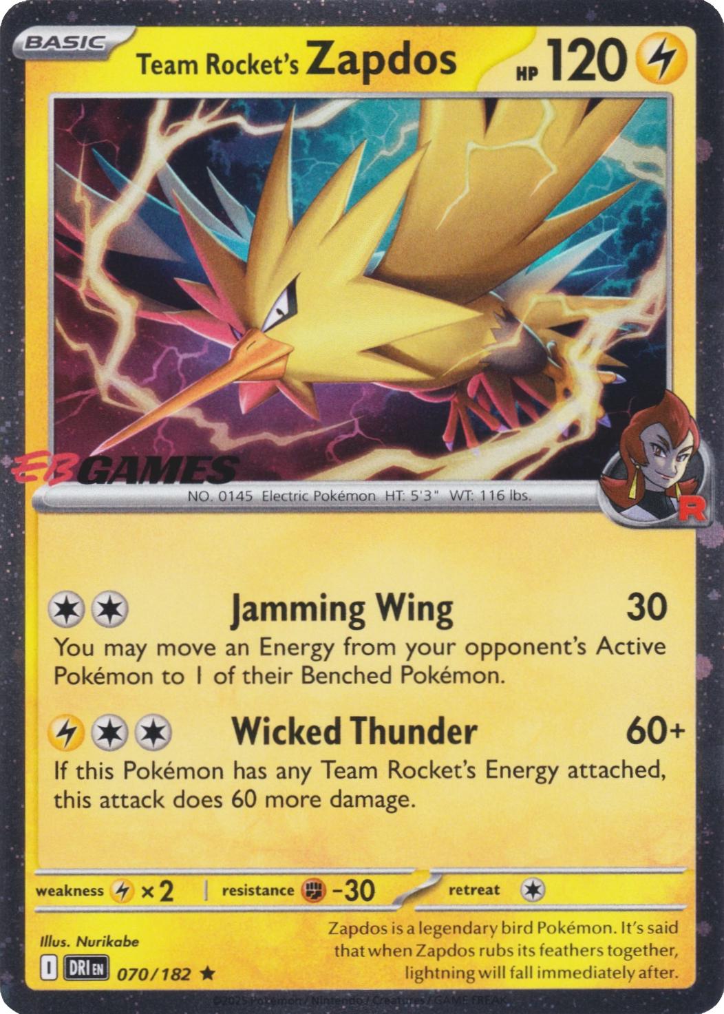 Team Rocket's Zapdos [EB Games] #70