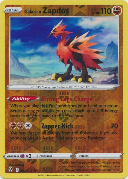 Galarian Zapdos [Reverse Holo] #82