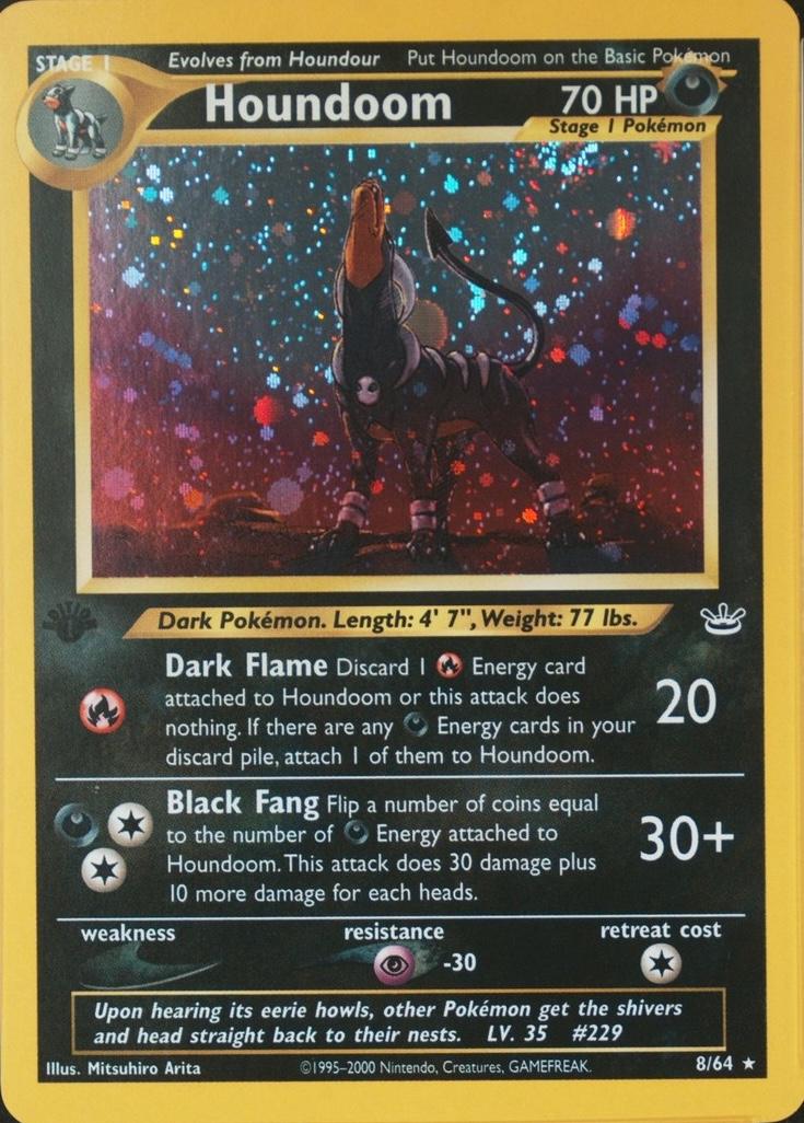 Houndoom [1st Edition Double Holo Error] #8