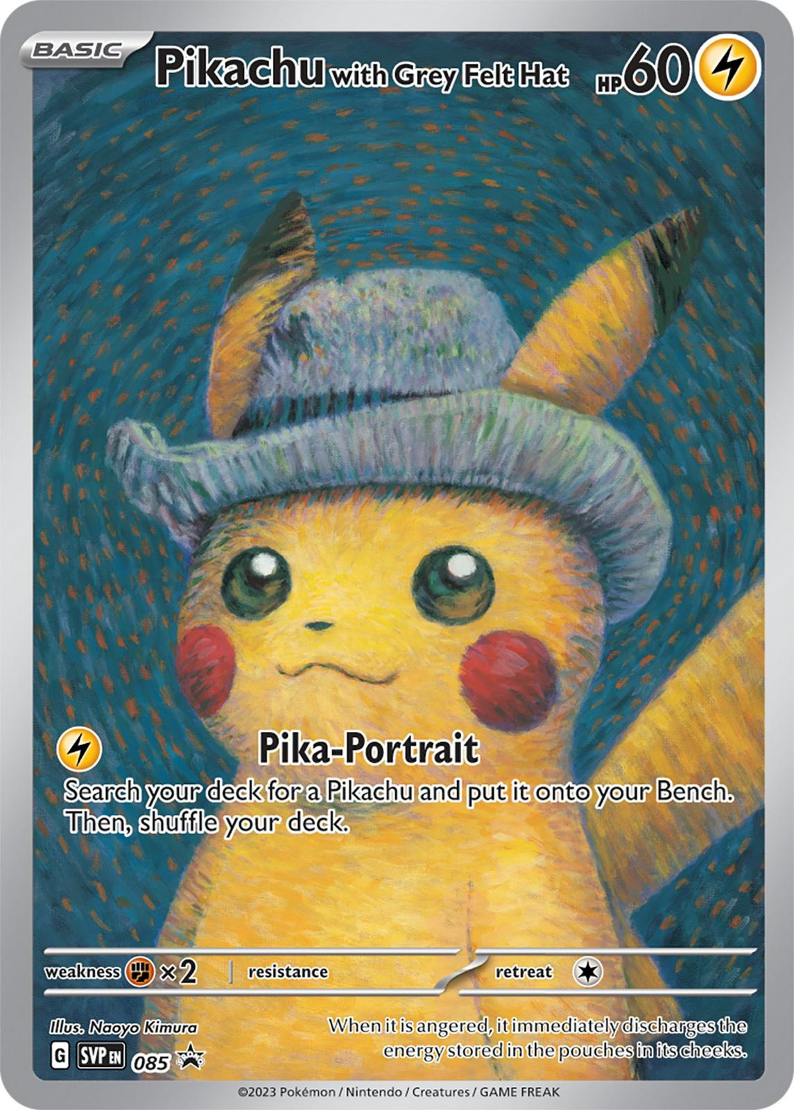 Pikachu with Grey Felt Hat #85