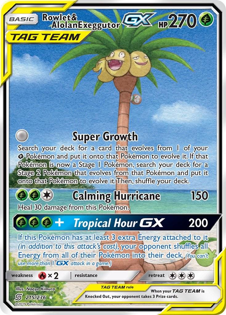 Rowlet & Alolan Exeggutor GX #215