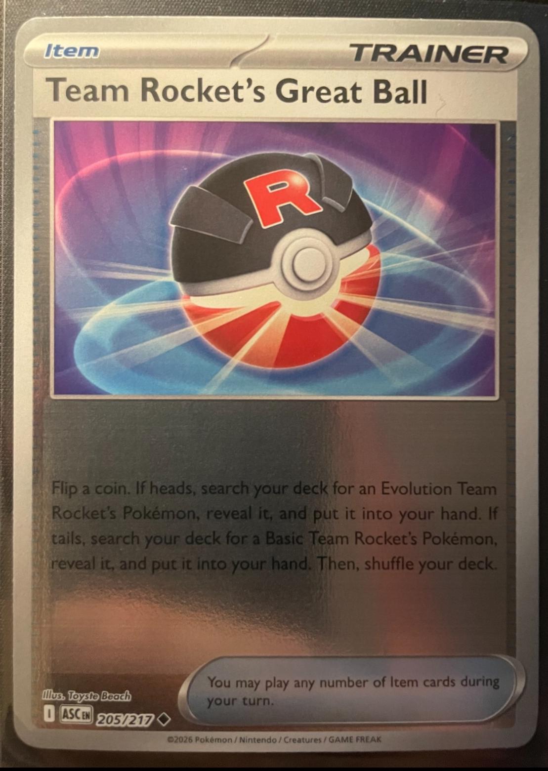 Team Rocket's Great Ball [Reverse Holo] #205