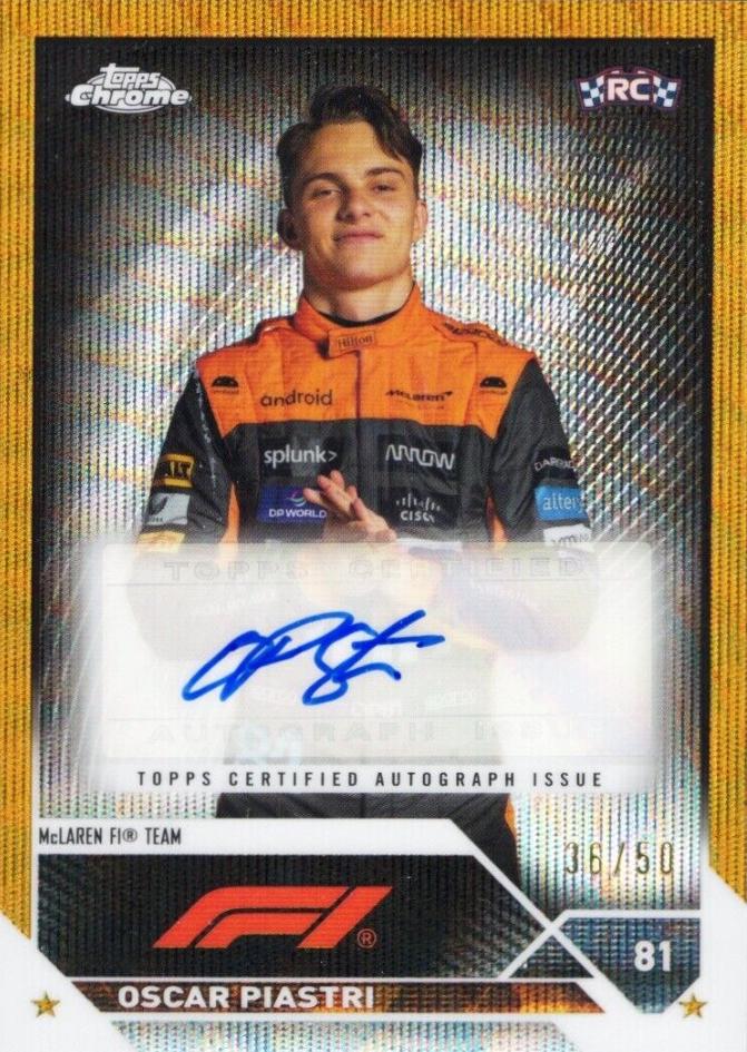 Oscar Piastri [Gold Wave Refractor] #CAC-OP