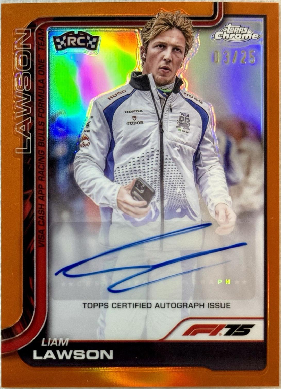 Liam Lawson [Orange Refractor] #CAC-LAW