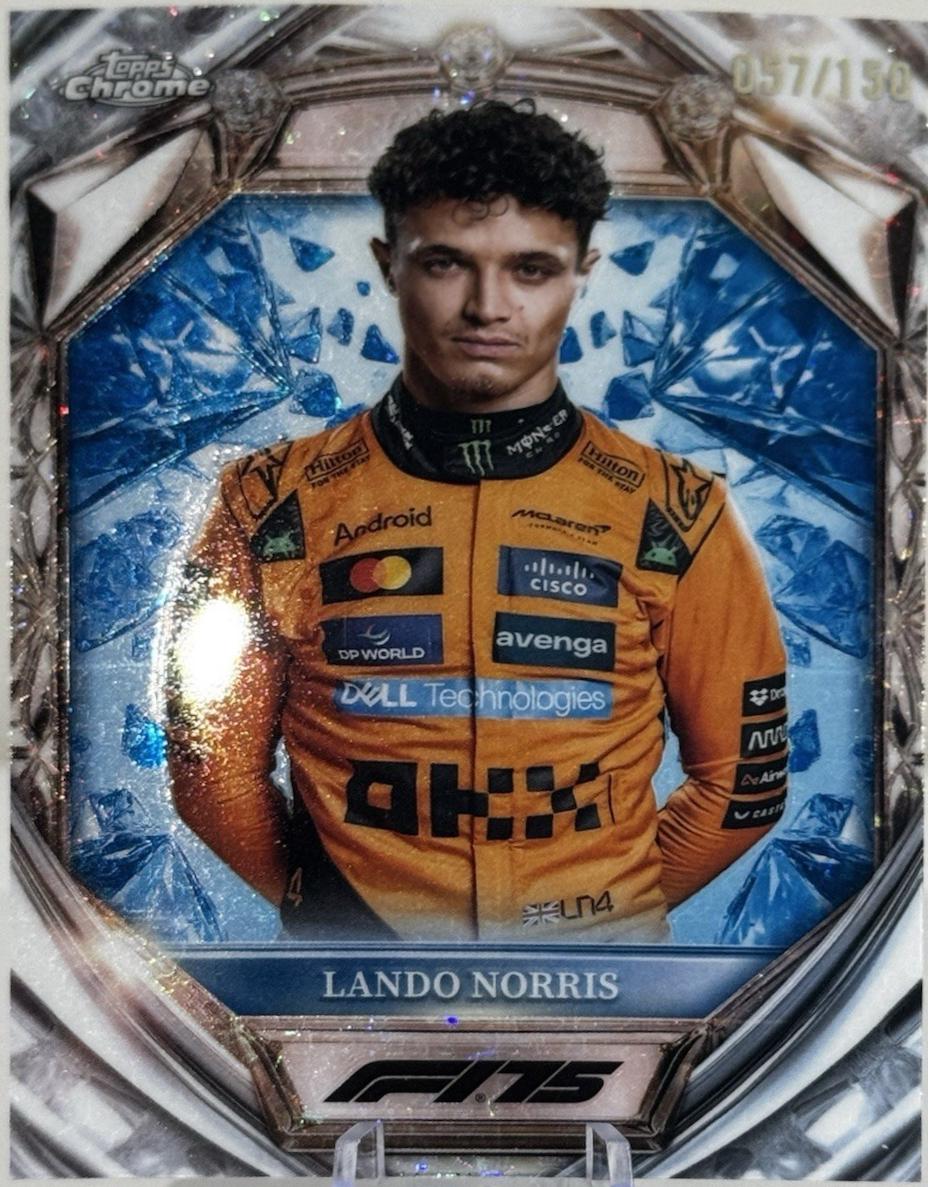 Lando Norris [Blue Mini-Diamond Refractor] #D75-25