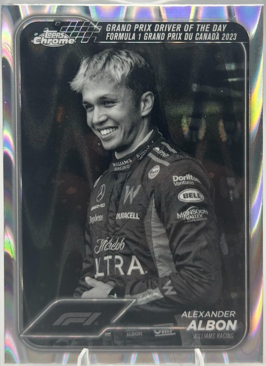 Alexander Albon [Black White RayWave Refractor] #166