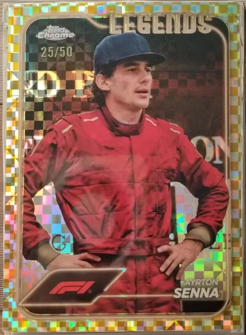 Ayrton Senna [Checker Flag Gold Refractor] #188