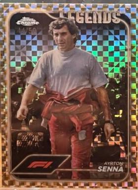 Ayrton Senna [Checker Flag Gold Refractor] #198