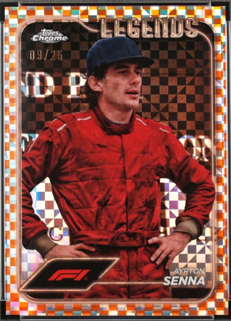 Ayrton Senna [Checker Flag Orange Refractor] #188