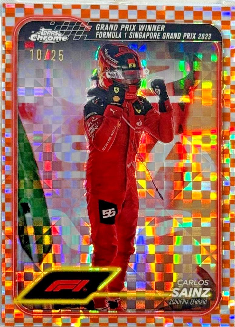 Carlos Sainz [Checker Flag Orange Refractor] #147