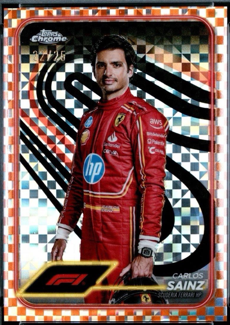 Carlos Sainz [Checker Flag Orange Refractor] #4