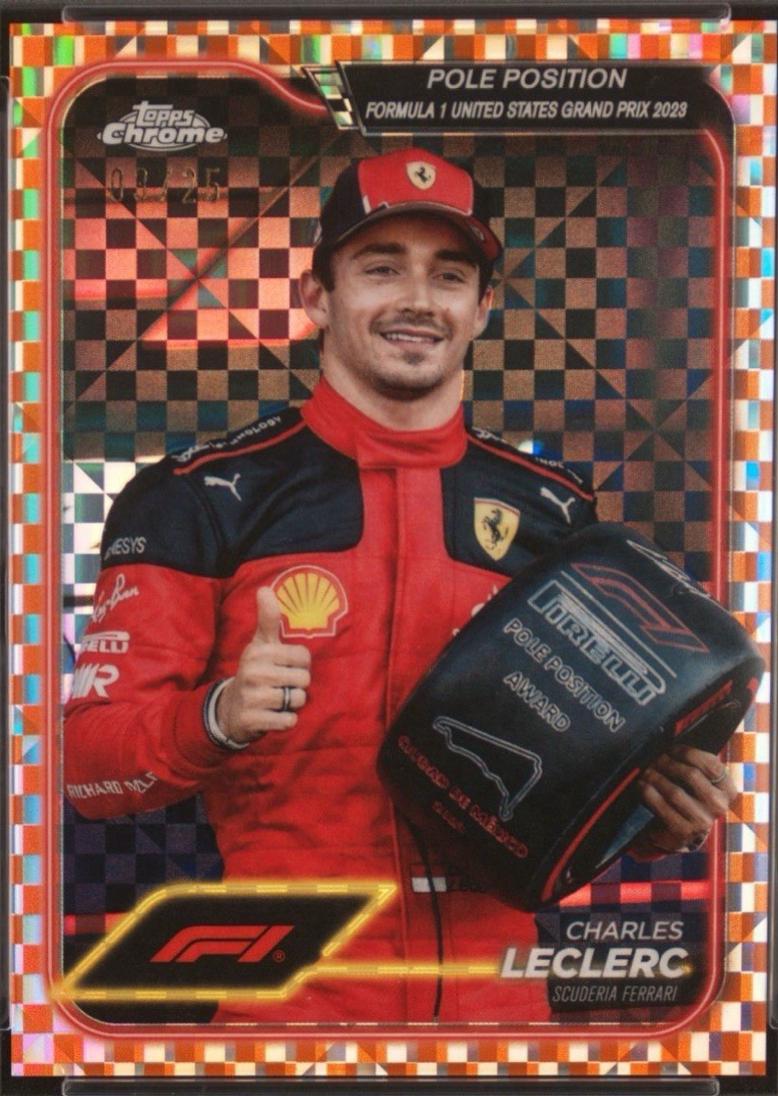 Charles Leclerc [Checker Flag Orange Refractor] #155
