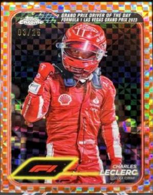 Charles Leclerc [Checker Flag Orange Refractor] #179