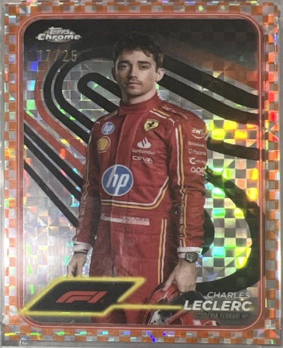 Charles Leclerc [Checker Flag Orange Refractor] #3