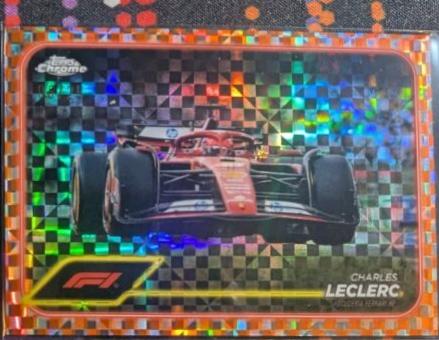 Charles Leclerc [Checker Flag Orange Refractor] #75