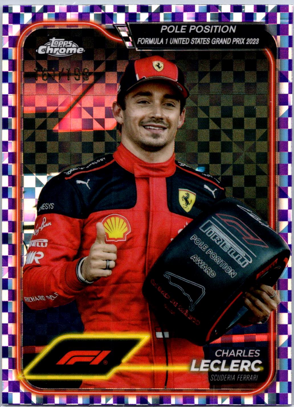 Charles Leclerc [Checker Flag Purple Refractor] #155