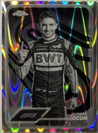 Esteban Ocon [Black White RayWave Refractor] #9