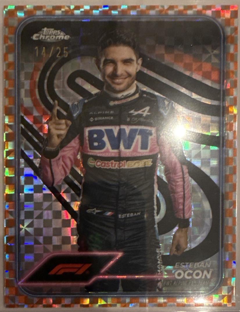 Esteban Ocon [Checker Flag Orange Refractor] #9