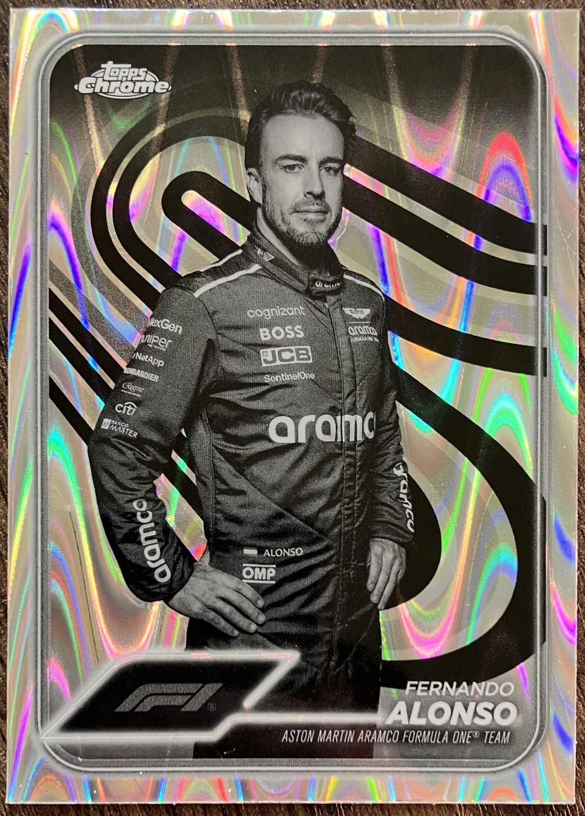 Fernando Alonso [Black White RayWave Refractor] #11