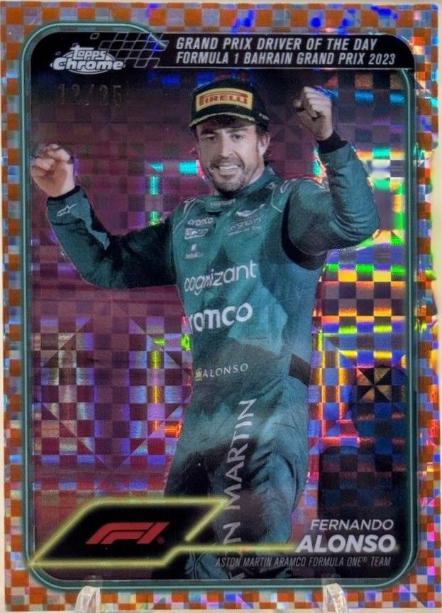 Fernando Alonso [Checker Flag Orange Refractor] #159