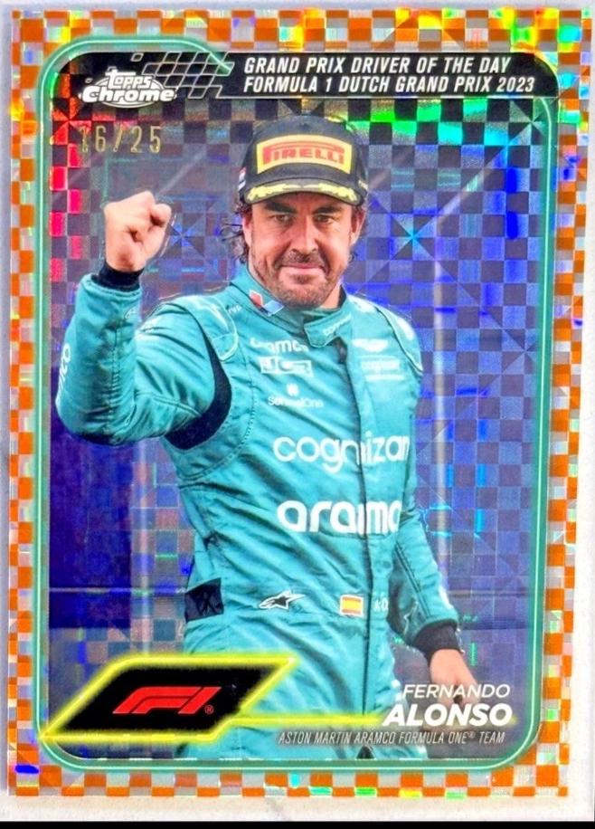 Fernando Alonso [Checker Flag Orange Refractor] #83