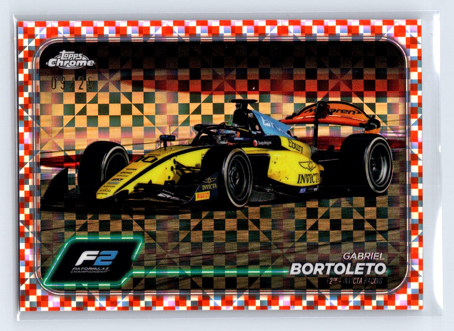 Gabriel Bortoleto [Checker Flag Orange Refractor] #100