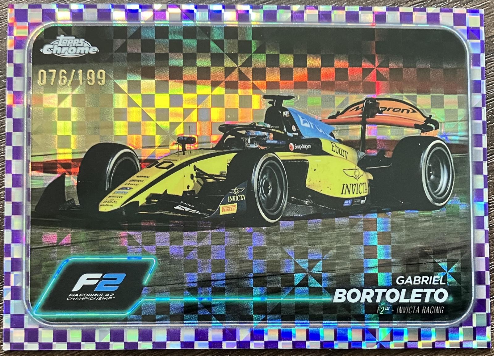 Gabriel Bortoleto [Checker Flag Purple Refractor] #100
