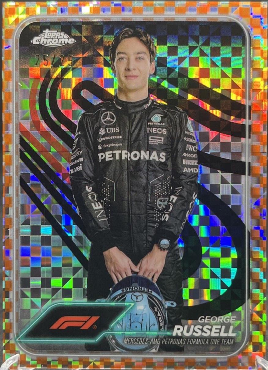 George Russell [Checker Flag Orange Refractor] #5