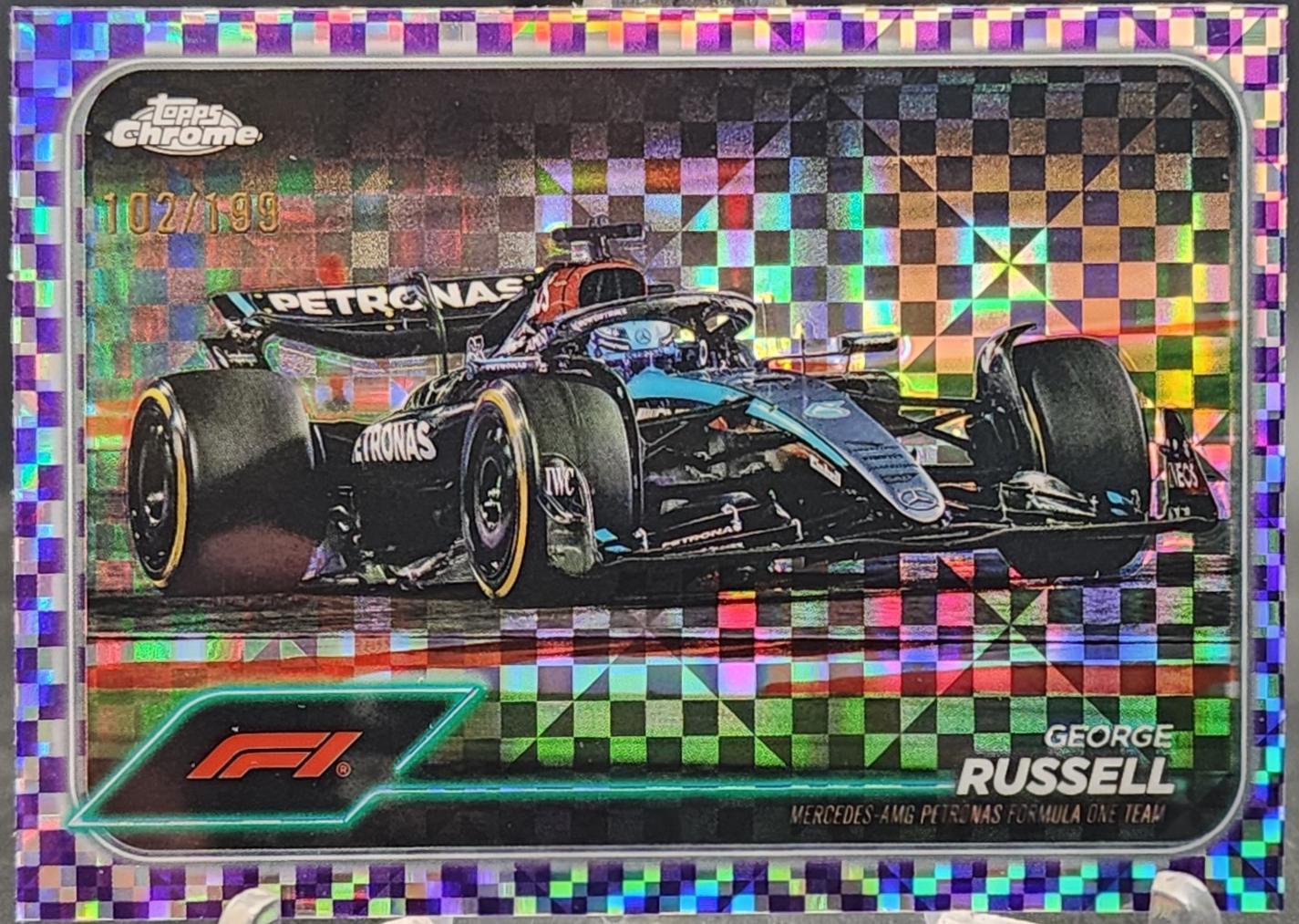 George Russell [Checker Flag Purple Refractor] #77