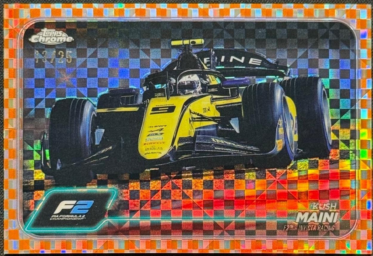 Kush Maini [Checker Flag Orange Refractor] #99