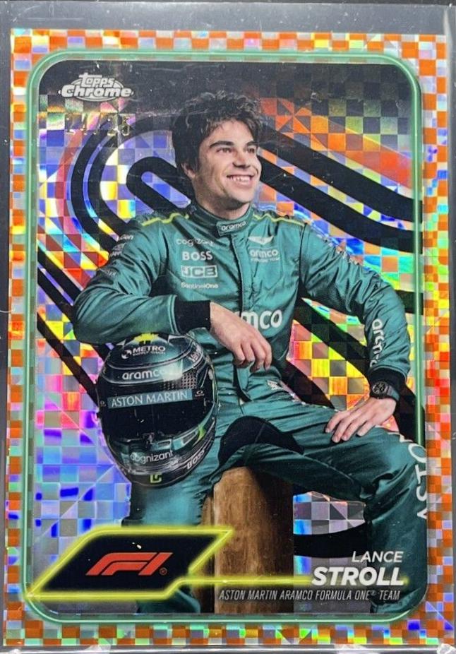 Lance Stroll [Checker Flag Orange Refractor] #12