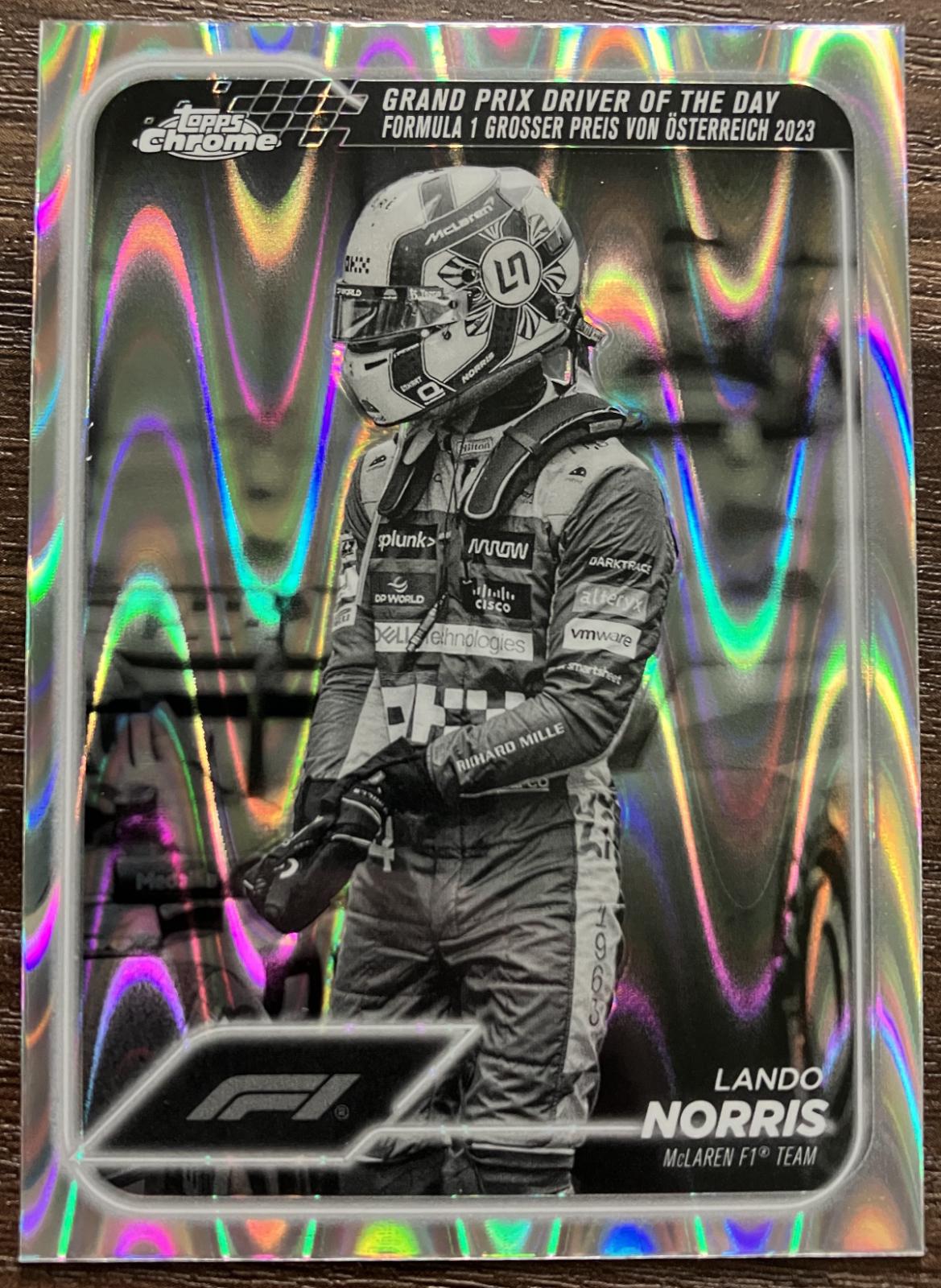 Lando Norris [Black White RayWave Refractor] #167